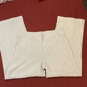 NWT Chico’s Linen Blend Wide-Leg Black/Gray Stripe Pants Size 12R (Chico’s 2R)